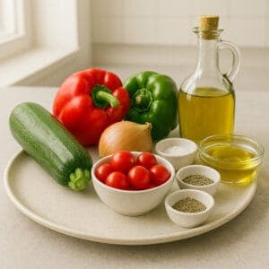 Ingredientes para verduras asadas en freidora de aire