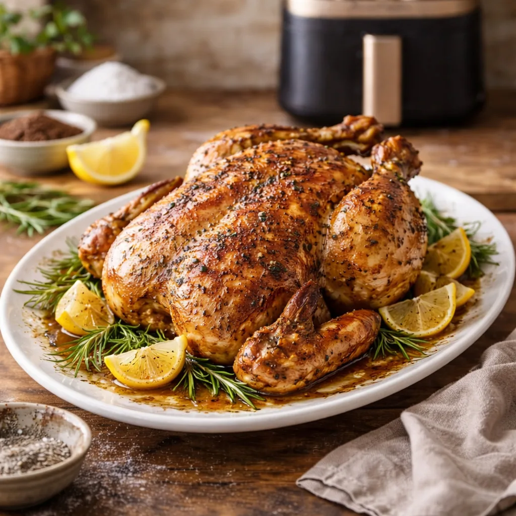 Pollo asado en freidora de aire
