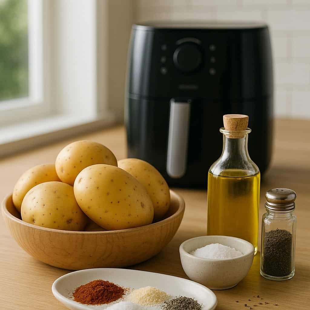 Ingredientes patatas fritas en freidora de aire 