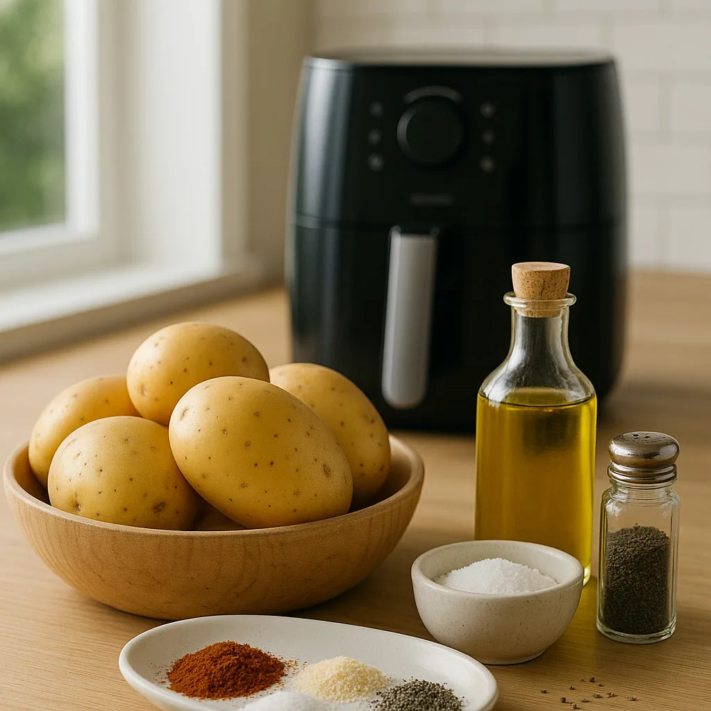 Ingredientes patatas fritas en freidora de aire