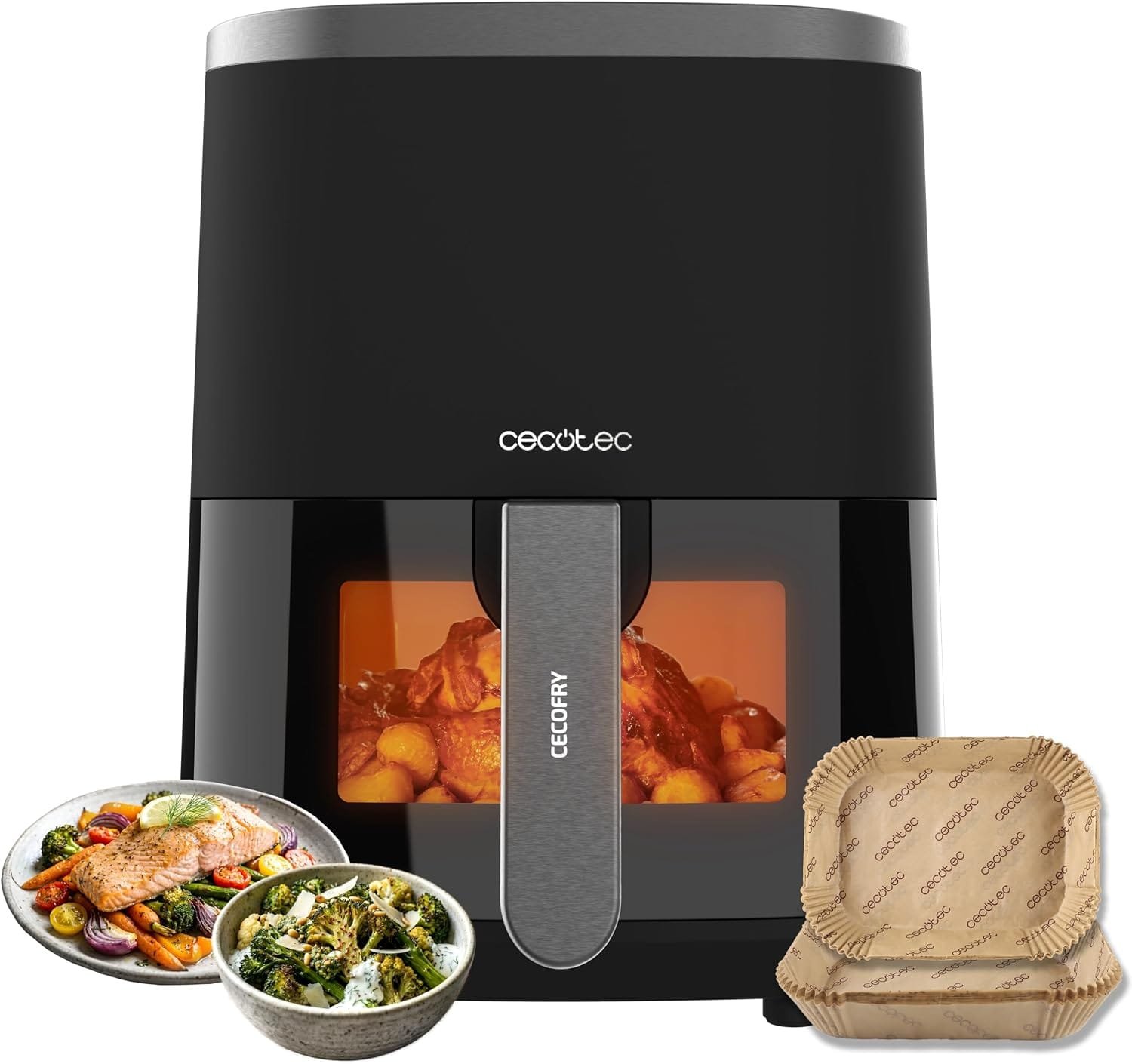 Cecotec Freidora 4L (Fantastik Window 4000) con comida recién hecha