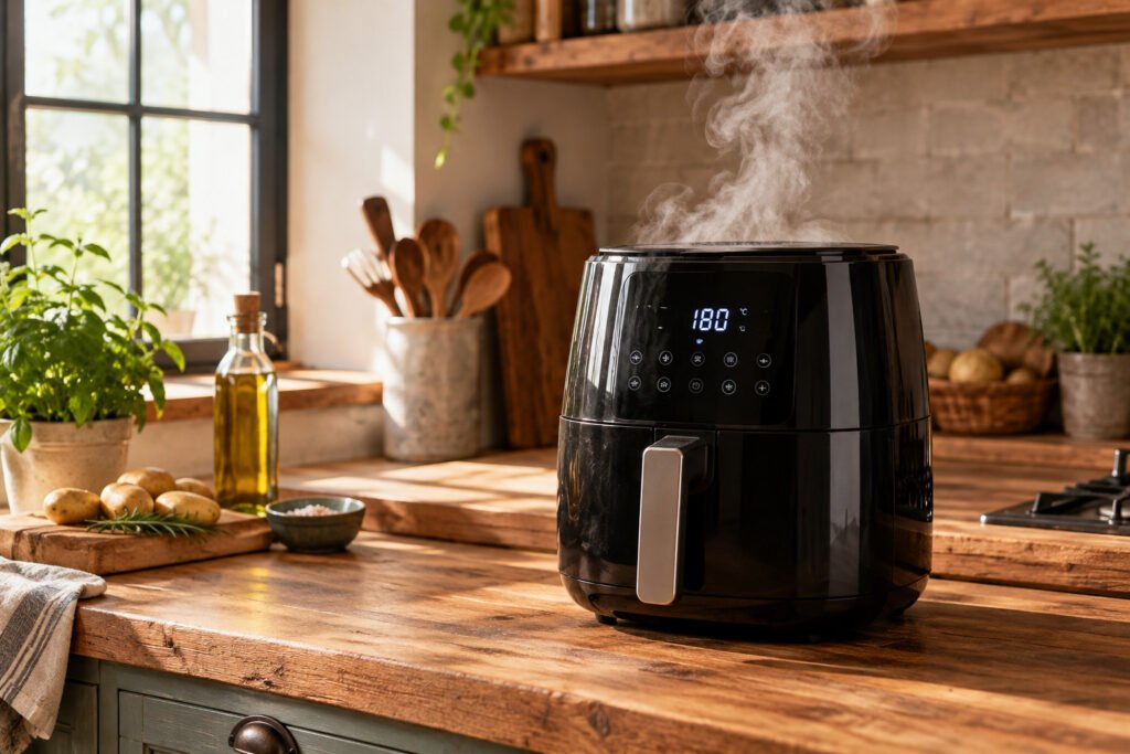 Freidora de aire huele a plástico o echa humo en la cocina: causas y qué hacer